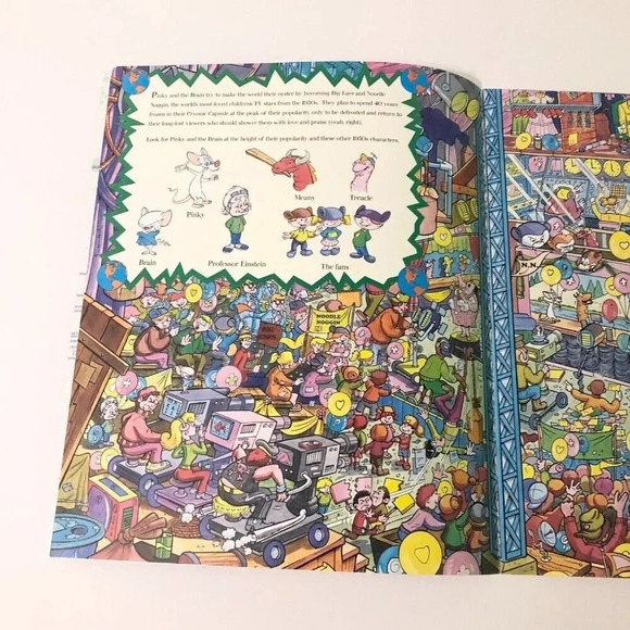 Vintage 1996 Pinky and The  Brain Look and Find Book Warner Bros Softcover - Picture 7 of 15